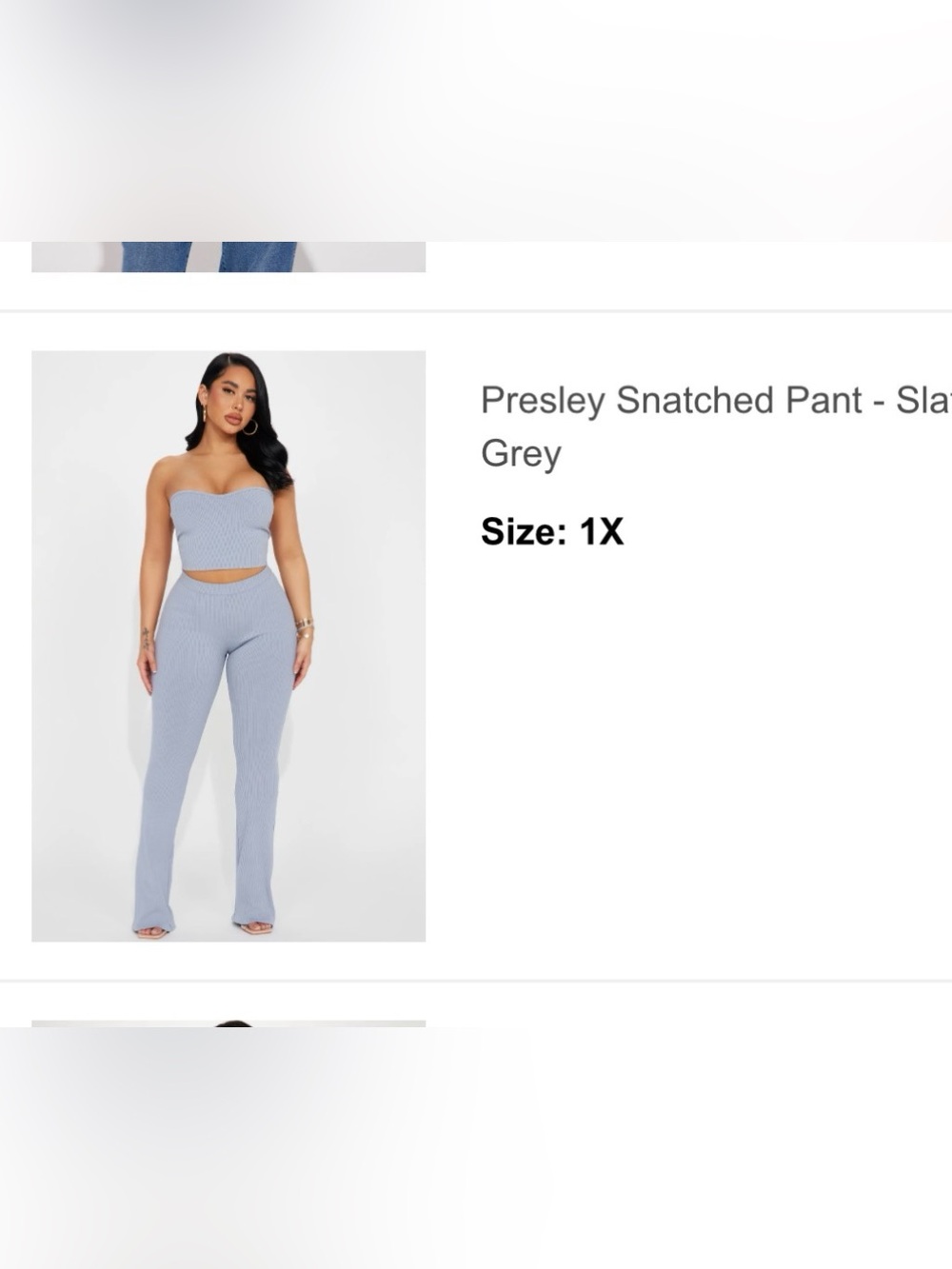 Fashion Nova Presley Snatched Pant - Light Grey Blue